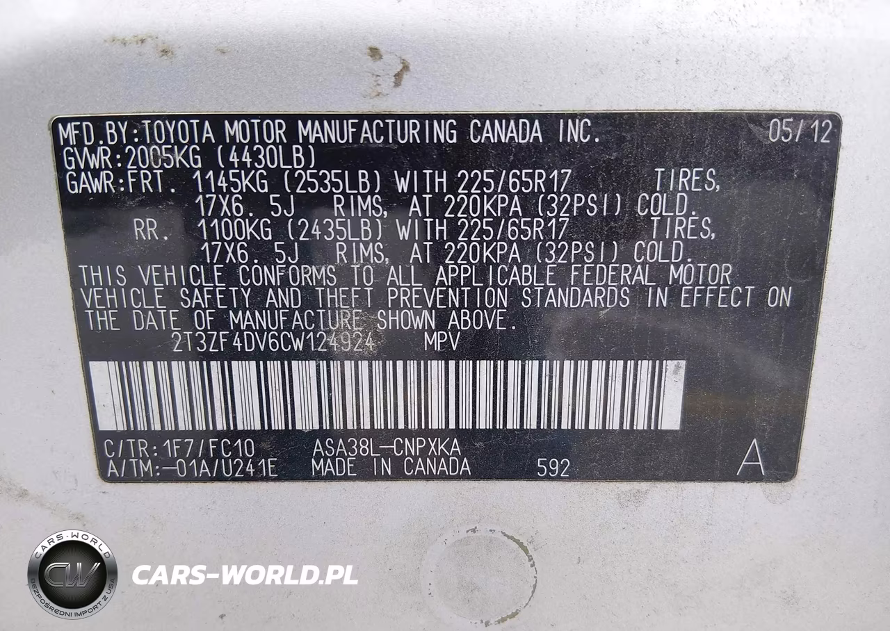 2012 Toyota Rav4 VIN:2T3ZF4DV6CW124924 - 9
