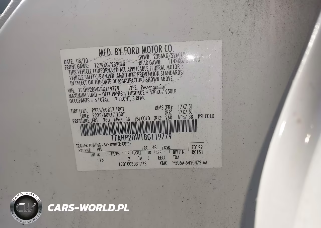 2011 Ford Taurus Se VIN:1FAHP2DW1BG119779 - 9