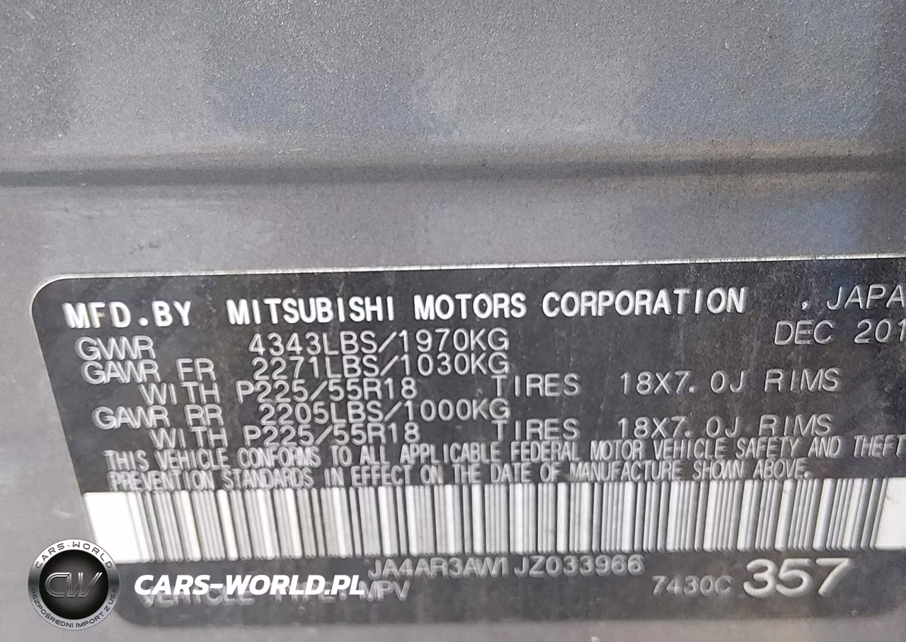 2018 Mitsubishi Outlander Sport 2.4 Se VIN:JA4AR3AW1JZ033966 - 9
