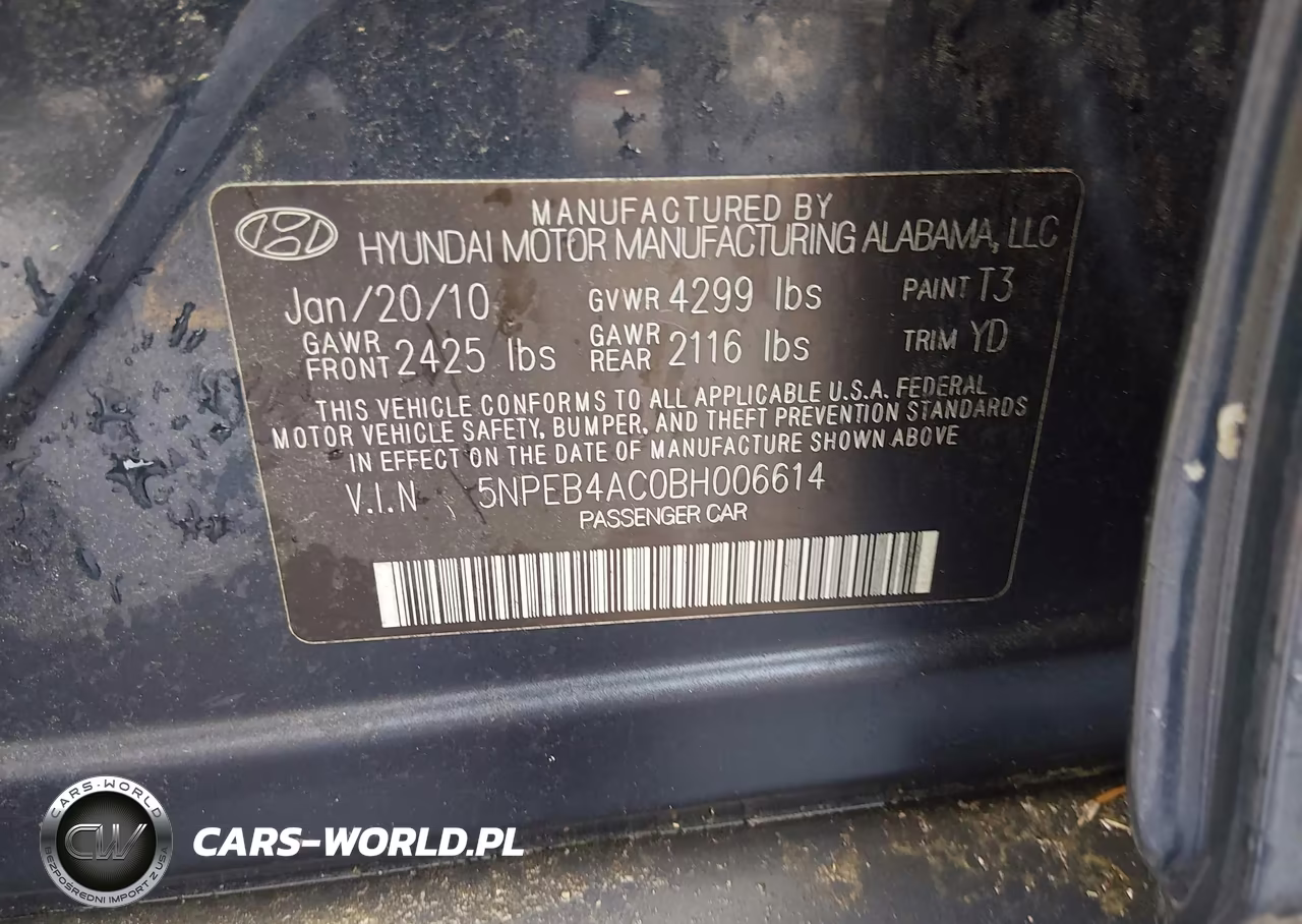2011 Hyundai Sonata Gls VIN:5NPEB4AC0BH006614 - 9