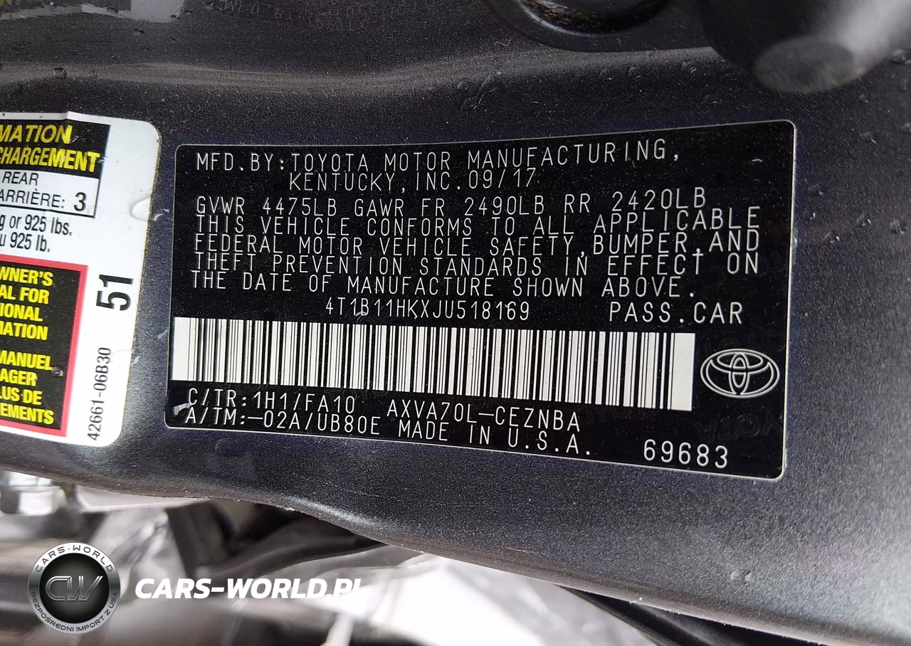 2018 Toyota Camry Le VIN:4T1B11HKXJU518169 - 9