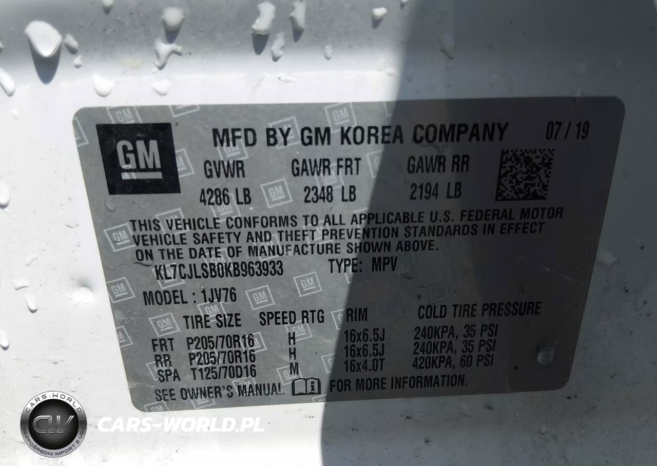 2019 Chevrolet Trax Lt VIN:KL7CJLSB0KB963933 - 9