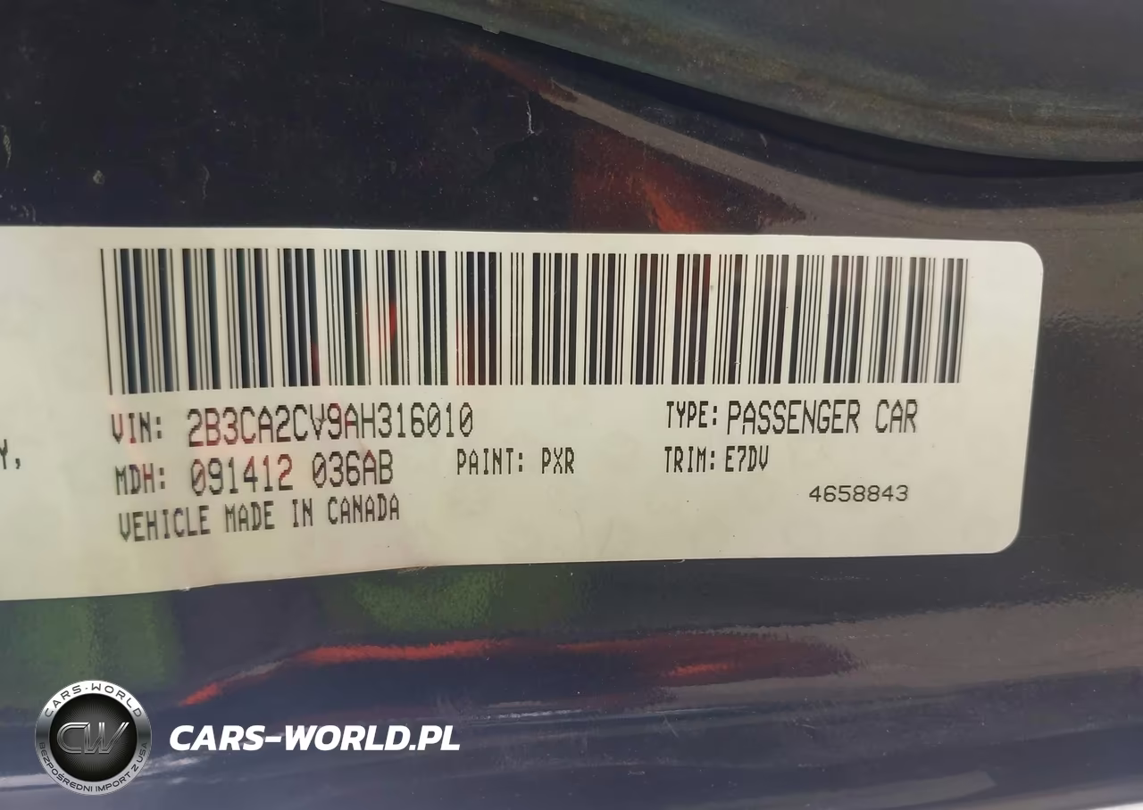 2010 Dodge Charger 3.5L VIN:2B3CA2CV9AH316010 - 9