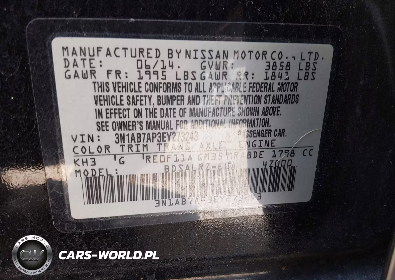 2014 Nissan Sentra Sr VIN:3N1AB7AP3EY273243 - 9