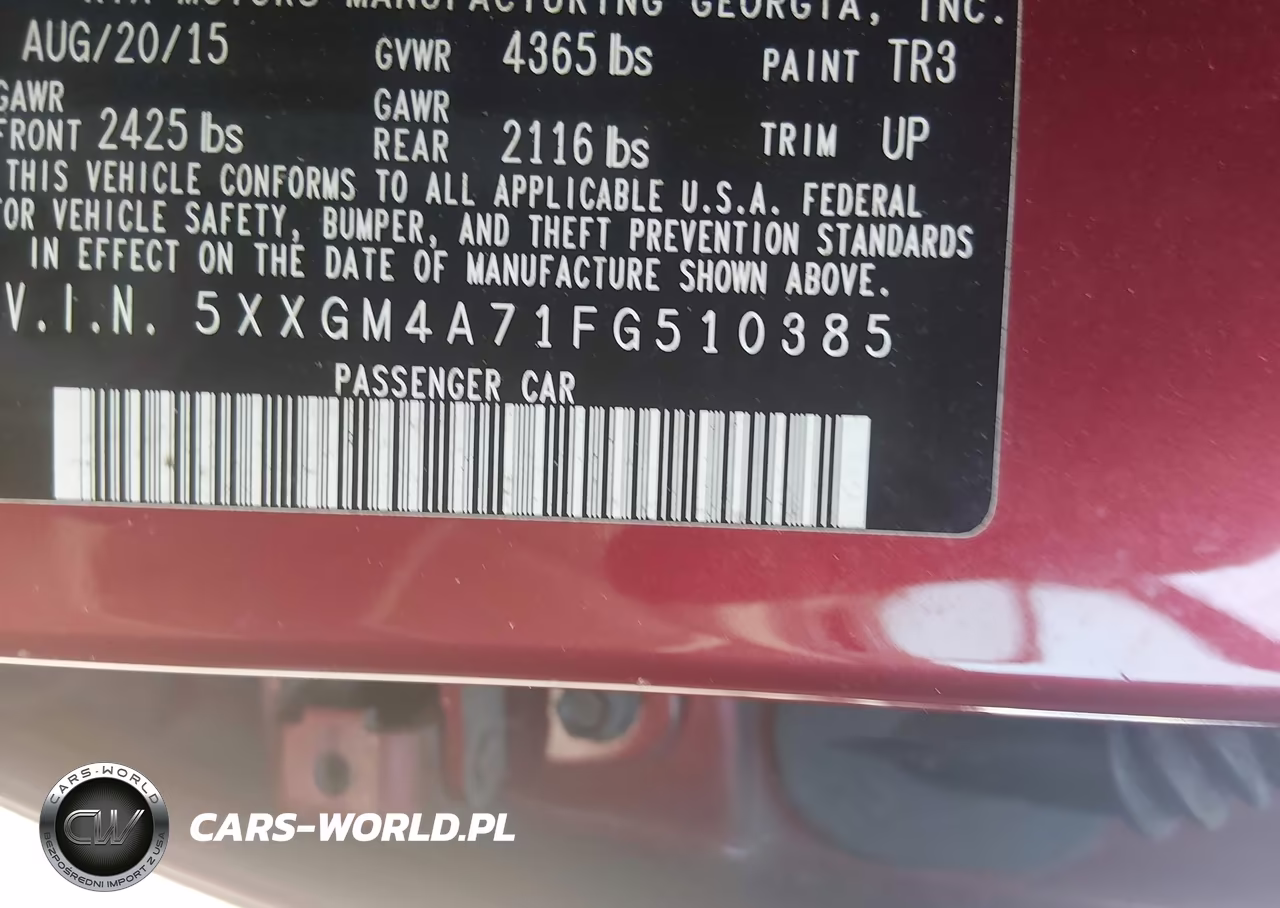 2015 Kia Optima Lx VIN:5XXGM4A71FG510385 - 9