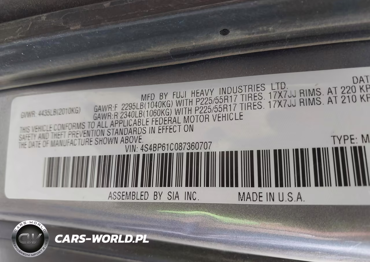 2008 Subaru Outback (Natl) I-Ll Bean W-Nav-Ll Bean W-Nav-Vdc VIN:4S4BP61C087360707 - 9