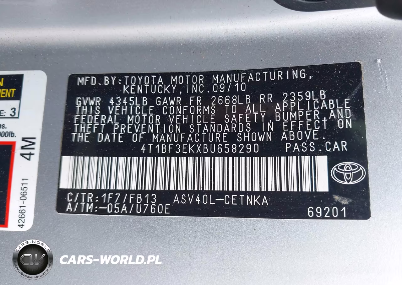 2011 Toyota Camry Le VIN:4T1BF3EKXBU658290 - 9