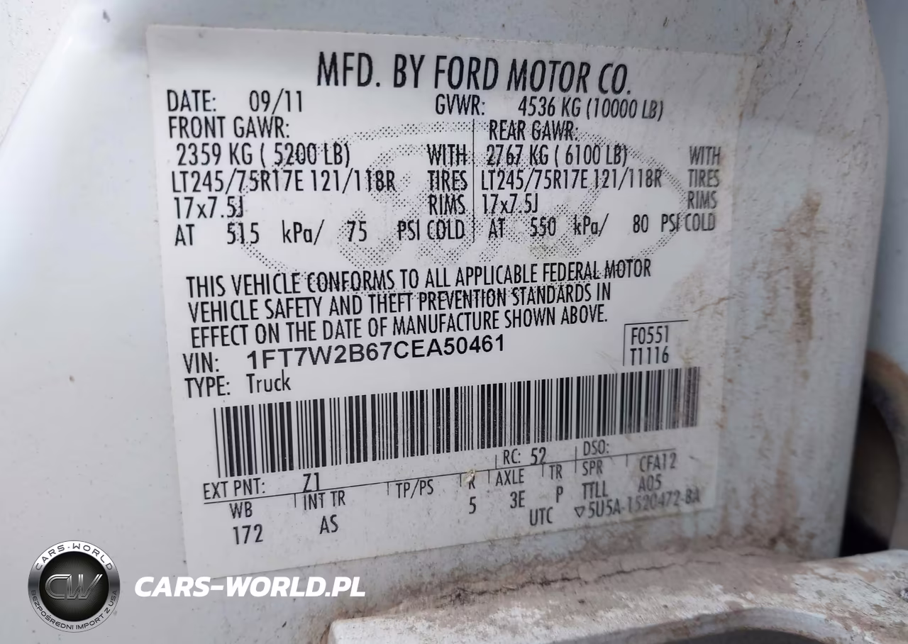 2012 Ford Super Duty F-250 Srw King Ranch-Lariat-Xl-Xlt VIN:1FT7W2B67CEA50461 - 9