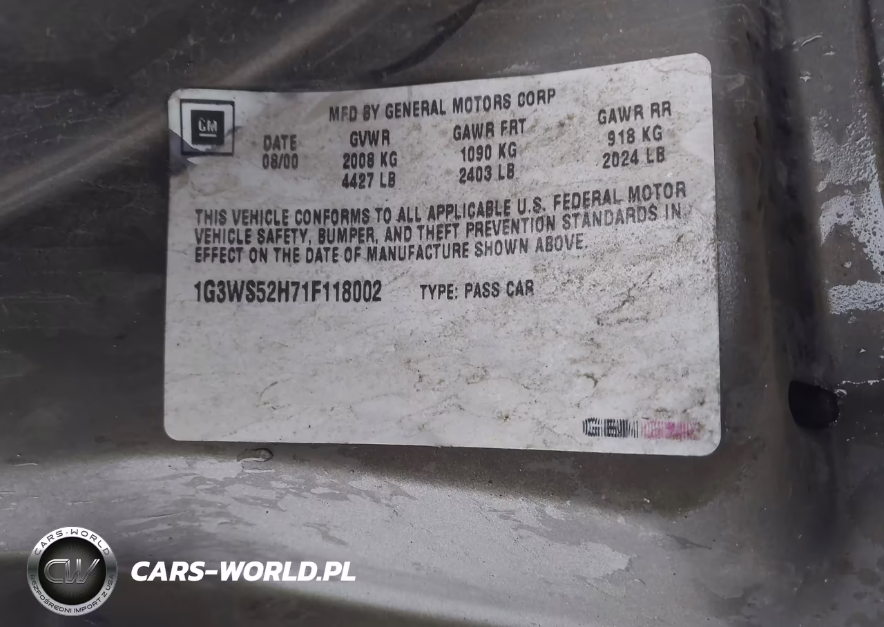 2001 Oldsmobile Intrigue Gl VIN:1G3WS52H71F118002 - 9