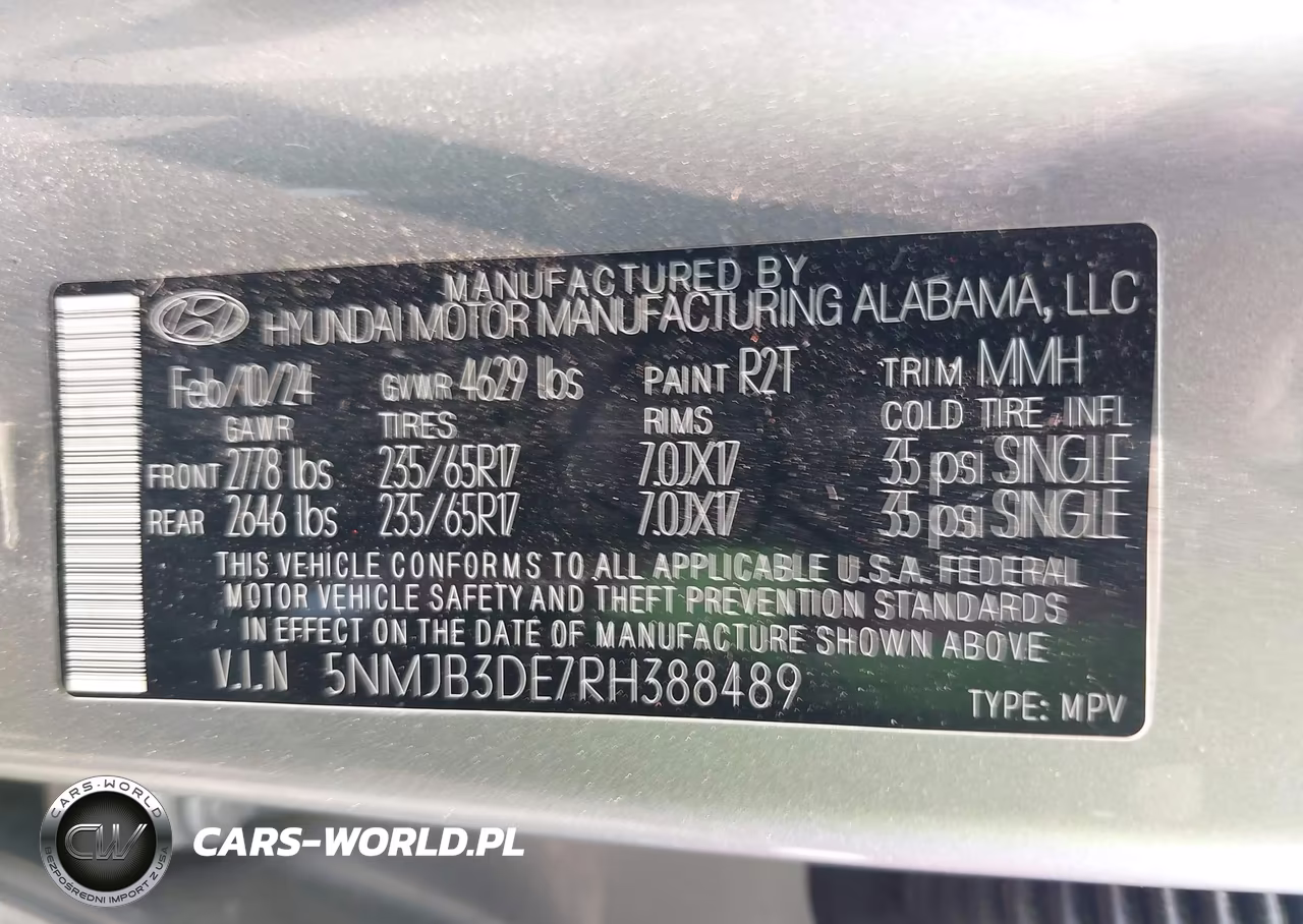 2024 Hyundai Tucson Sel VIN:5NMJB3DE7RH388489 - 9