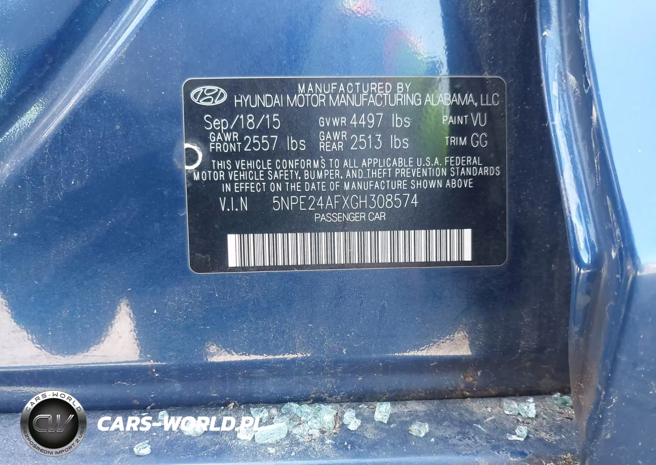 2016 Hyundai Sonata Se VIN:5NPE24AFXGH308574 - 9