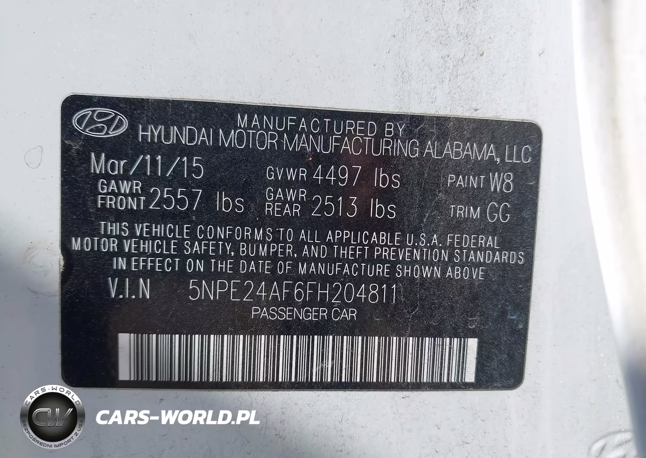 2015 Hyundai Sonata Se VIN:5NPE24AF6FH204811 - 9