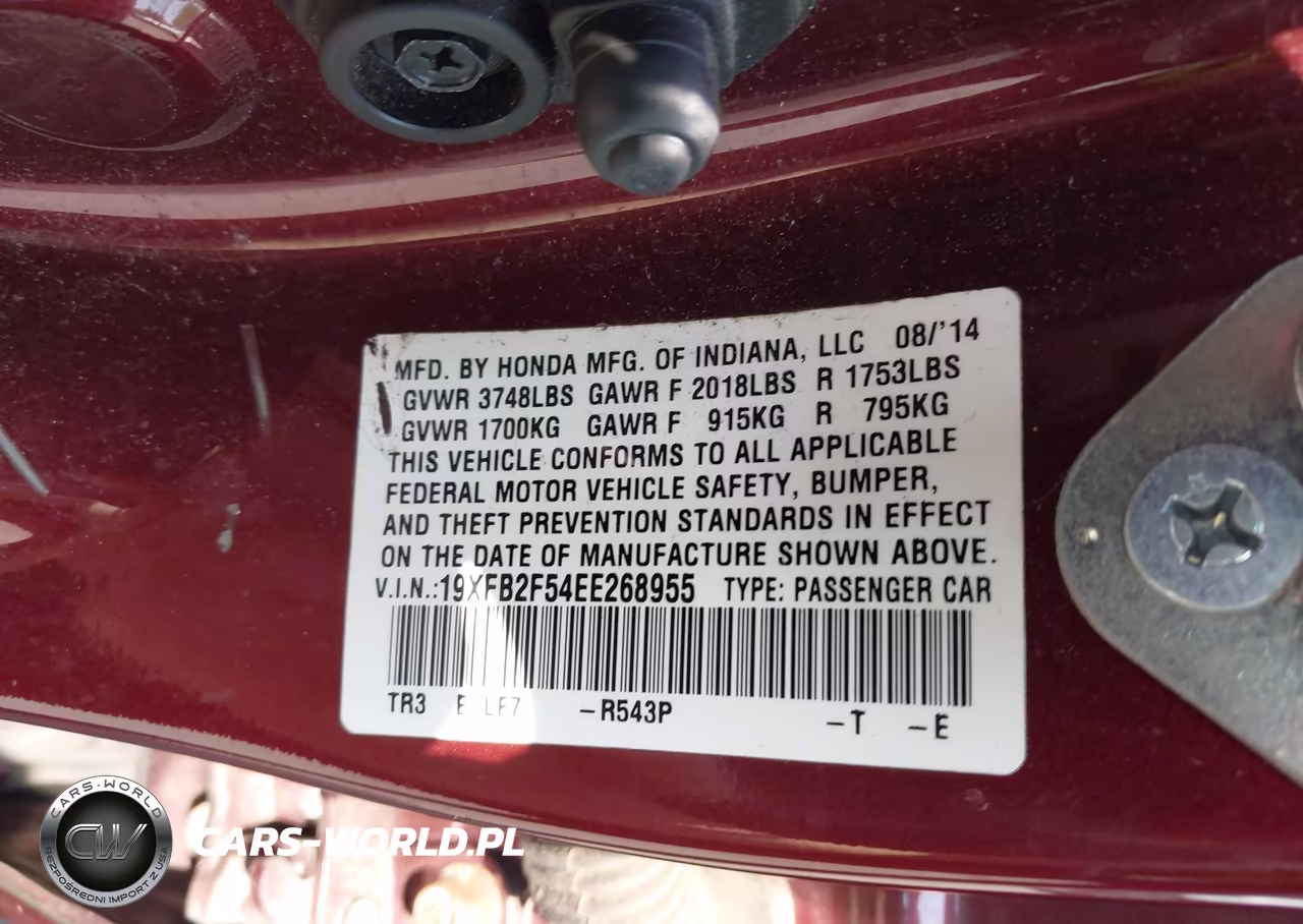 2014 Honda Civic Lx VIN:19XFB2F54EE268955 - 9