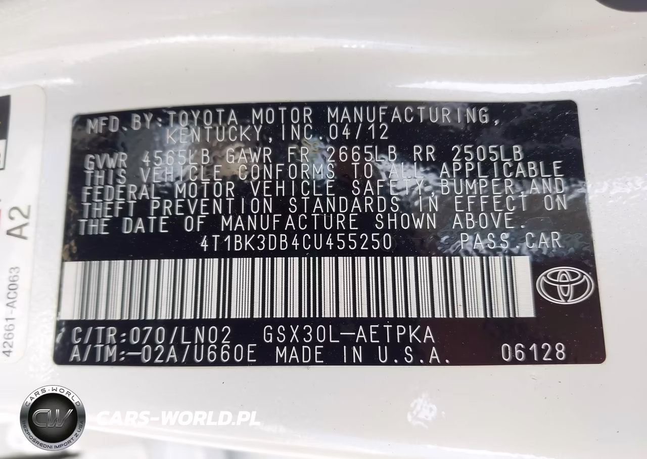 2012 Toyota Avalon Limited VIN:4T1BK3DB4CU455250 - 9