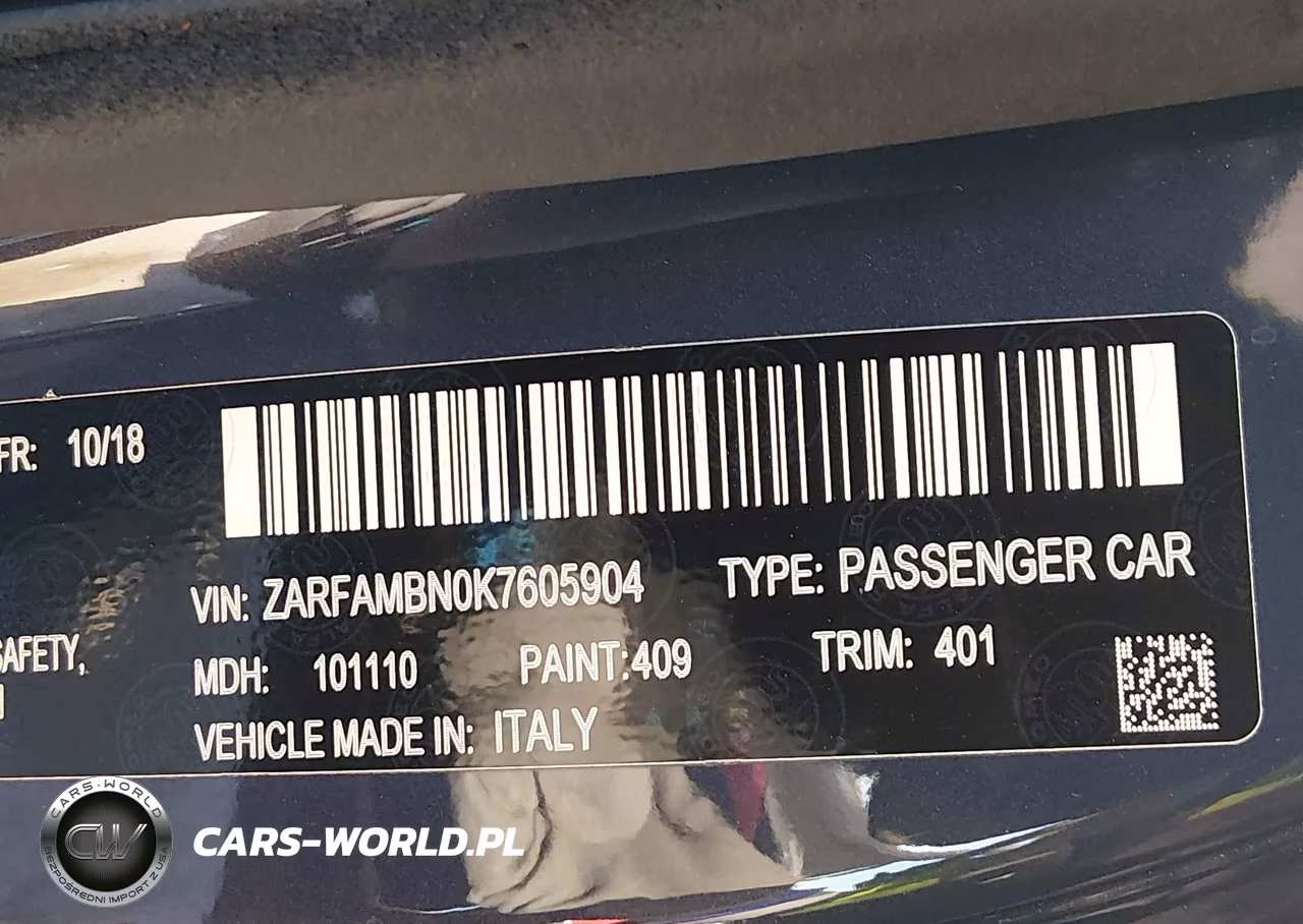 2019 Alfa Romeo Giulia Ti Sport Rwd VIN:ZARFAMBN0K7605904 - 9