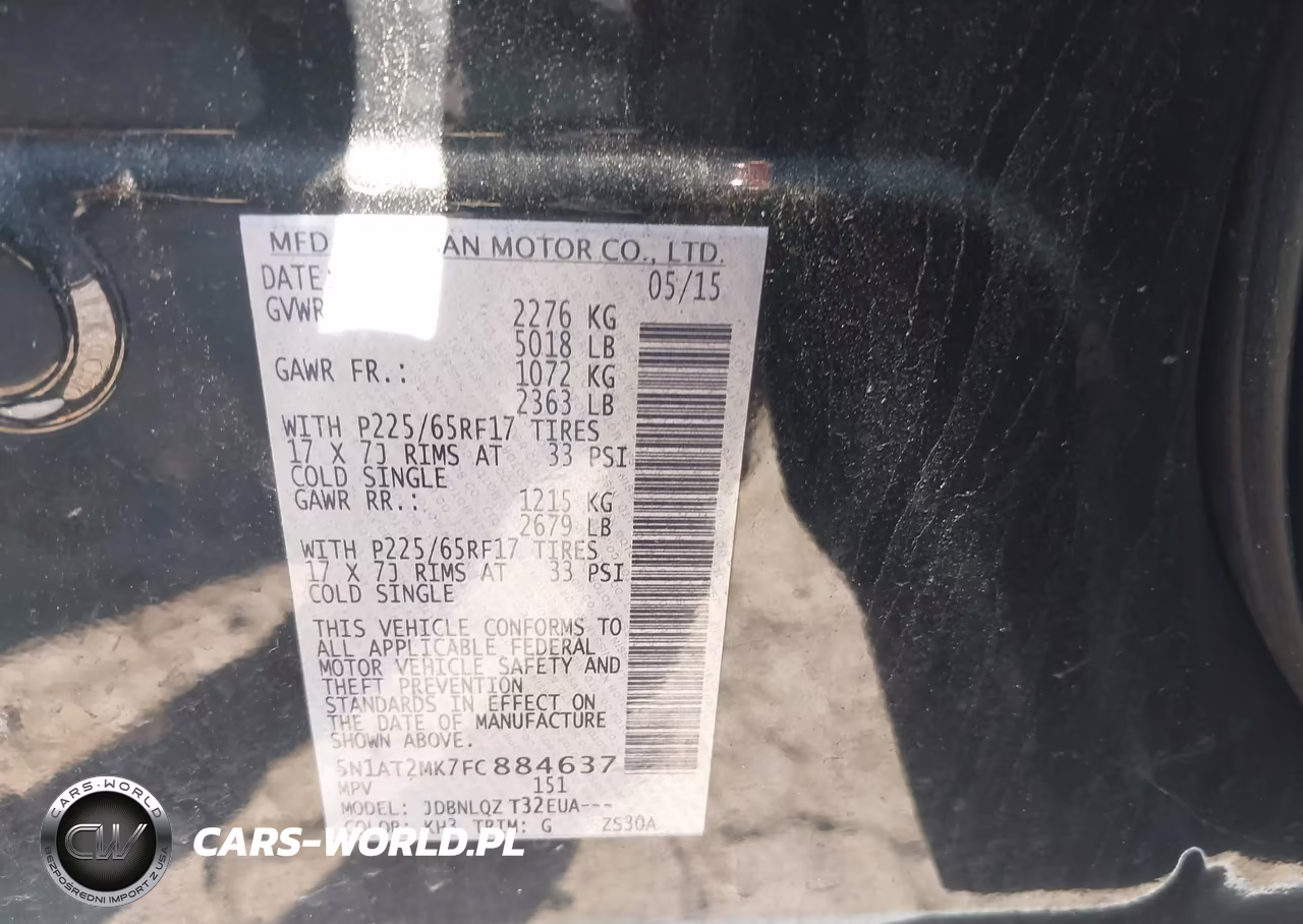 2015 Nissan Rogue Sv VIN:5N1AT2MK7FC884637 - 9