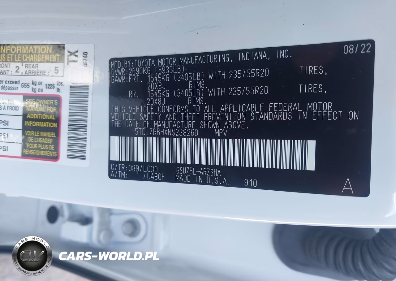 2022 Toyota Highlander Xse VIN:5TDLZRBHXNS238260 - 9