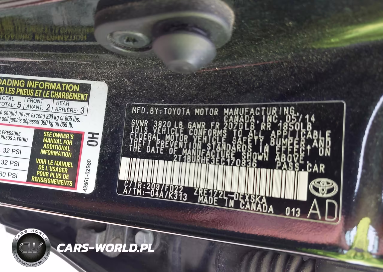 2014 Toyota Corolla S Plus VIN:2T1BURHE3EC170836 - 9