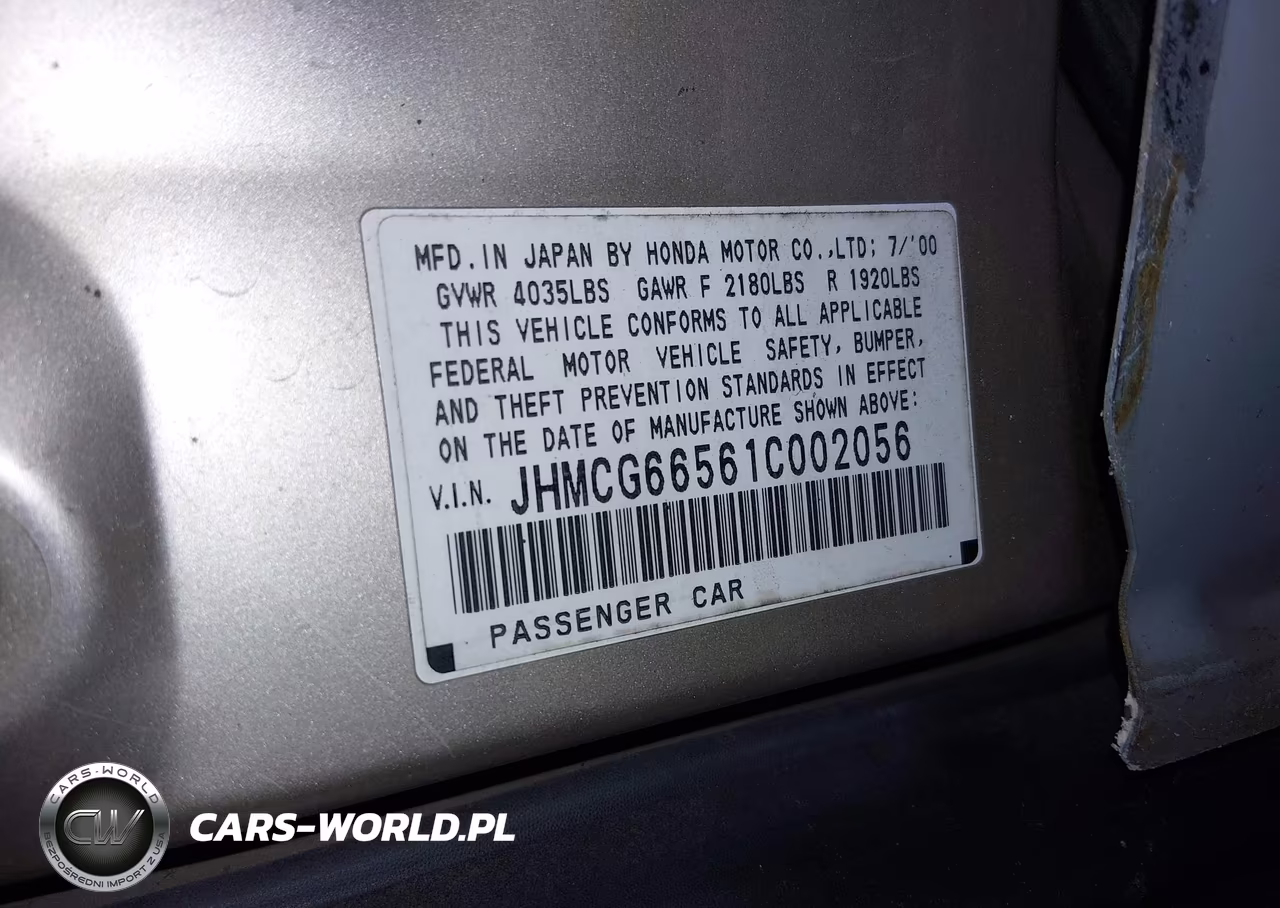 2001 Honda Accord 2.3 Lx VIN:JHMCG66561C002056 - 9