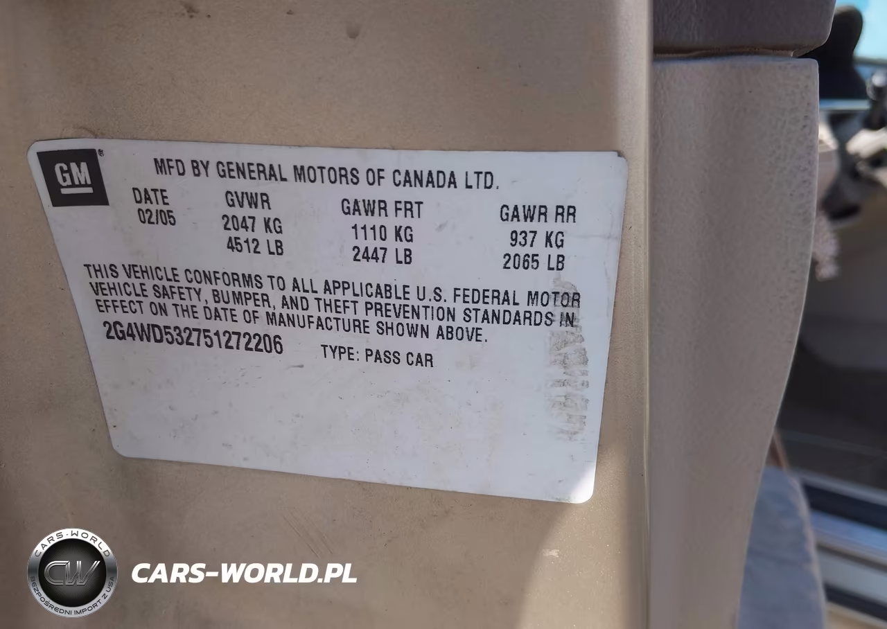 2005 Buick Lacrosse Cxl VIN:2G4WD532751272206 - 9