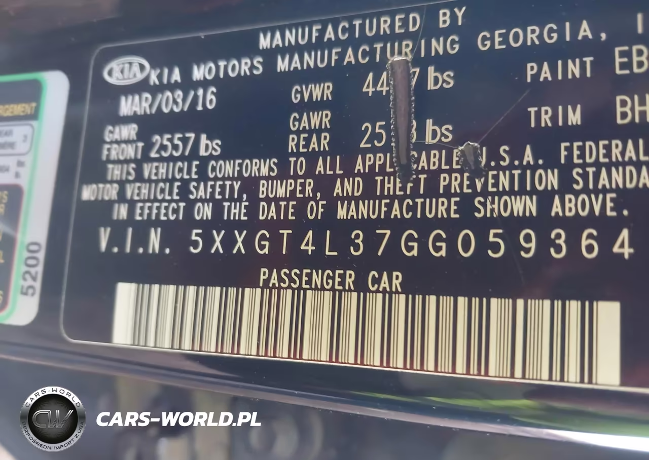 2016 Kia Optima Lx VIN:5XXGT4L37GG059364 - 9