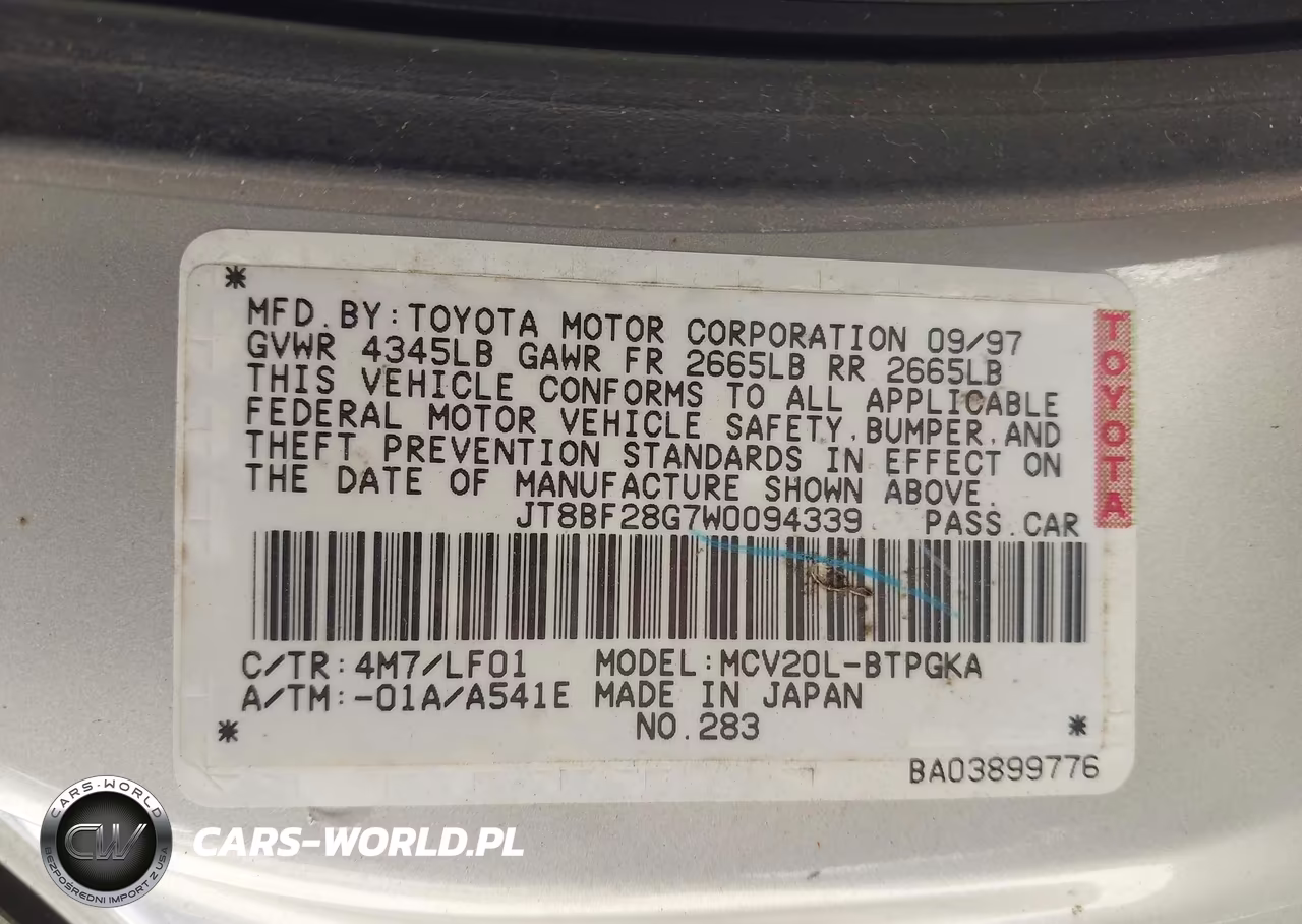 1998 Lexus Es 300 VIN:JT8BF28G7W0094339 - 9