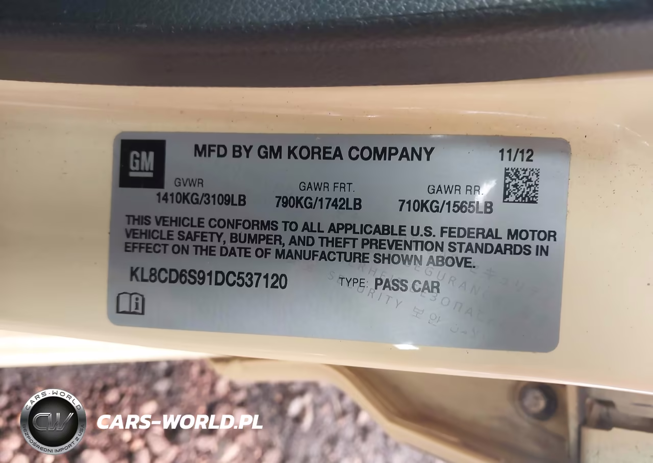 2013 Chevrolet Spark 1Lt Auto VIN:KL8CD6S91DC537120 - 9