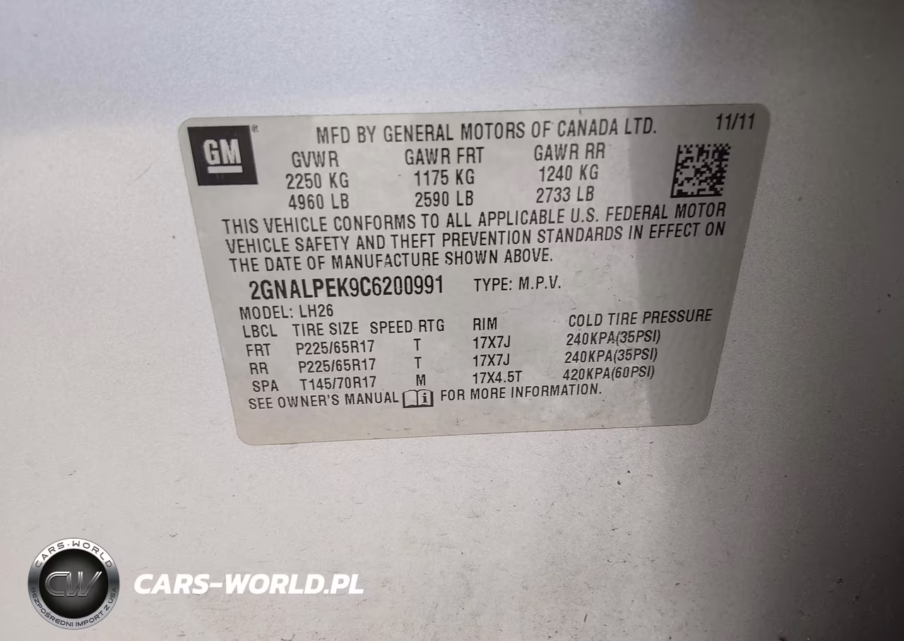 2012 Chevrolet Equinox Lt W-2Lt VIN:2GNALPEK9C6200991 - 9