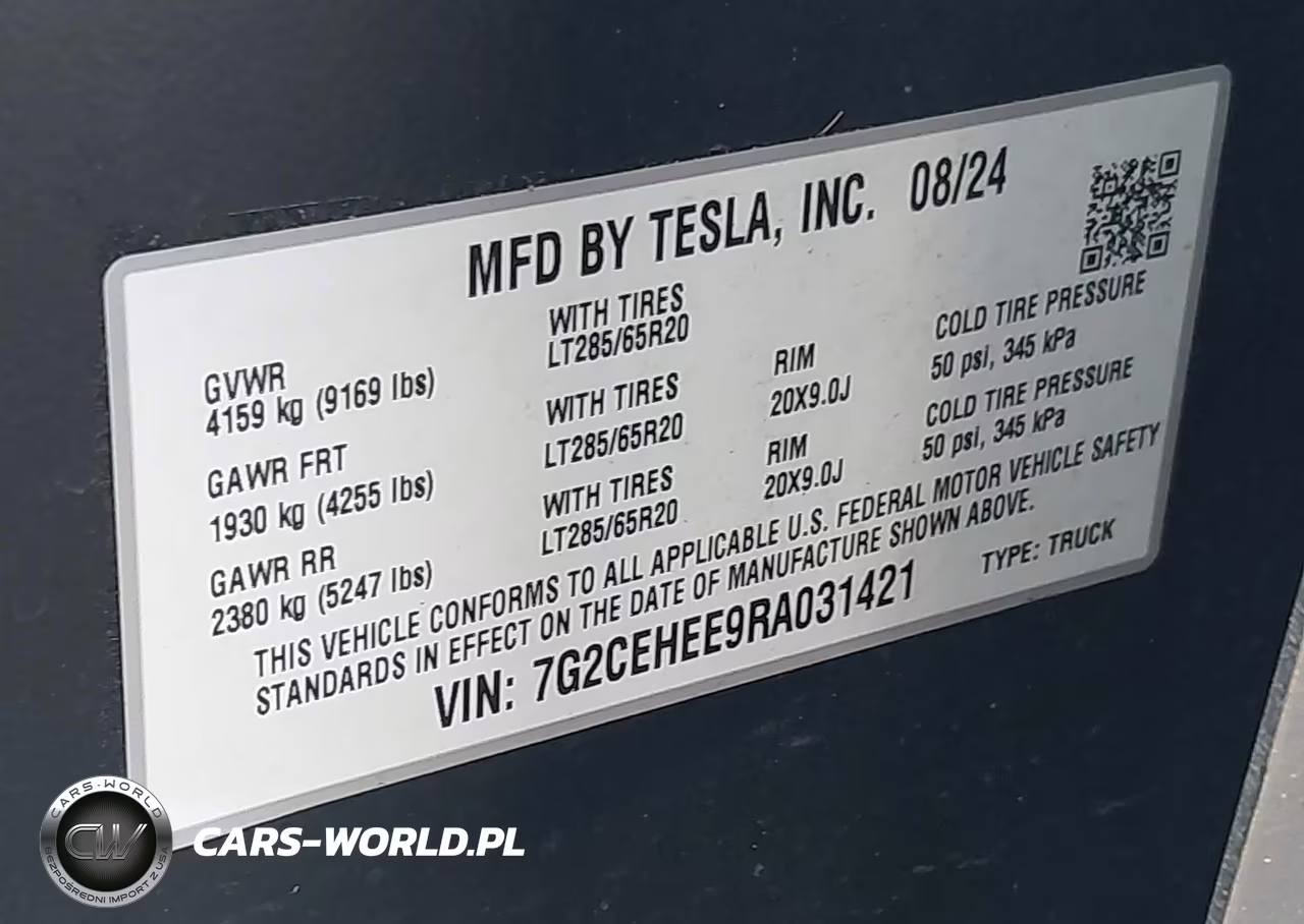 2024 Tesla Cybertruck Cyberbeast VIN:7G2CEHEE9RA031421 - 9