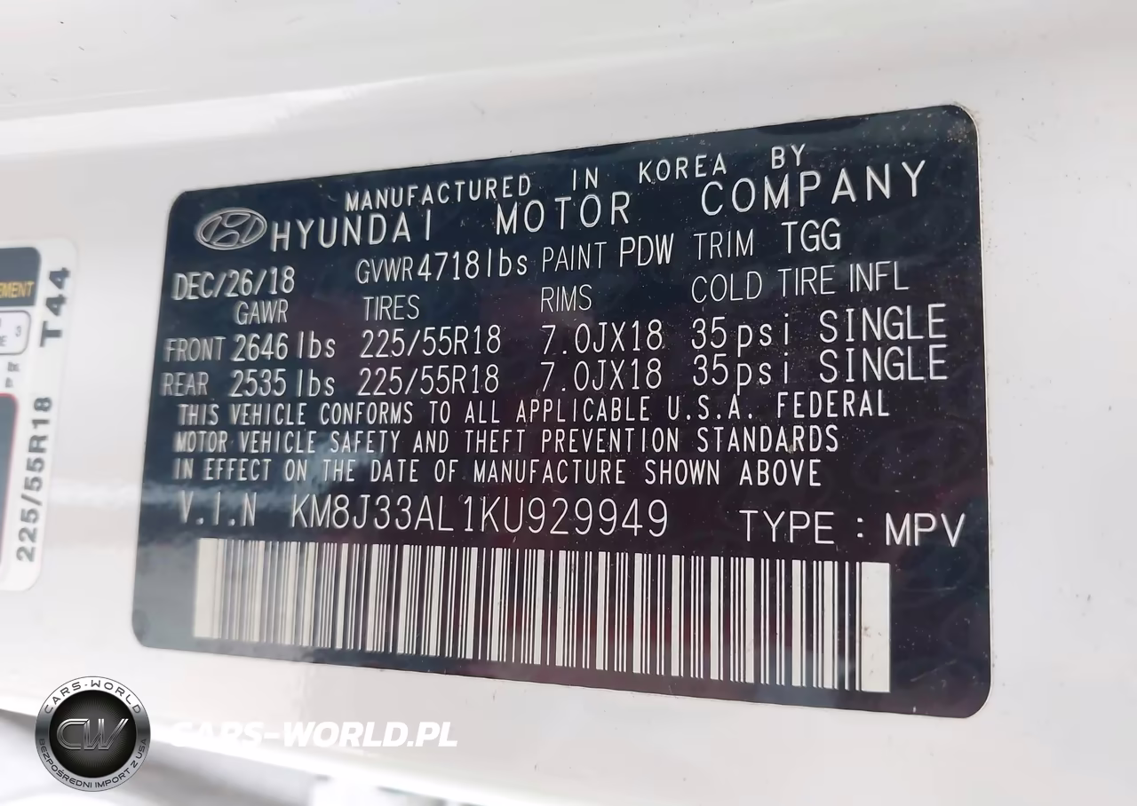 2019 Hyundai Tucson Sel VIN:KM8J33AL1KU929949 - 9