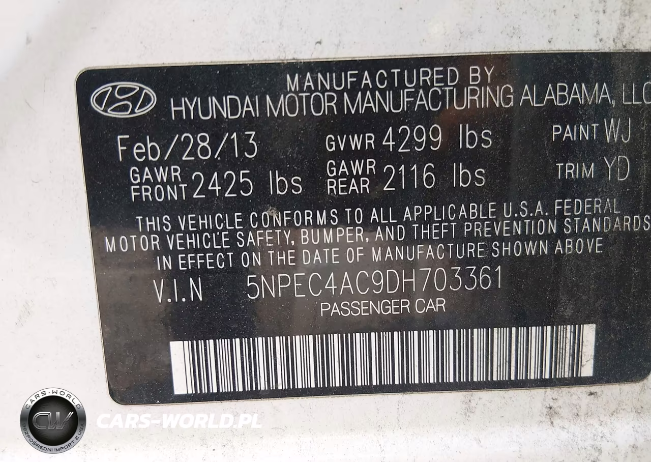 2013 Hyundai Sonata Limited VIN:5NPEC4AC9DH703361 - 9