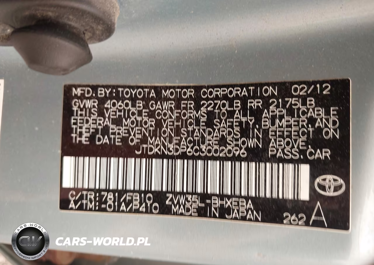 2012 Toyota Prius Plug-In VIN:JTDKN3DP6C3002096 - 9