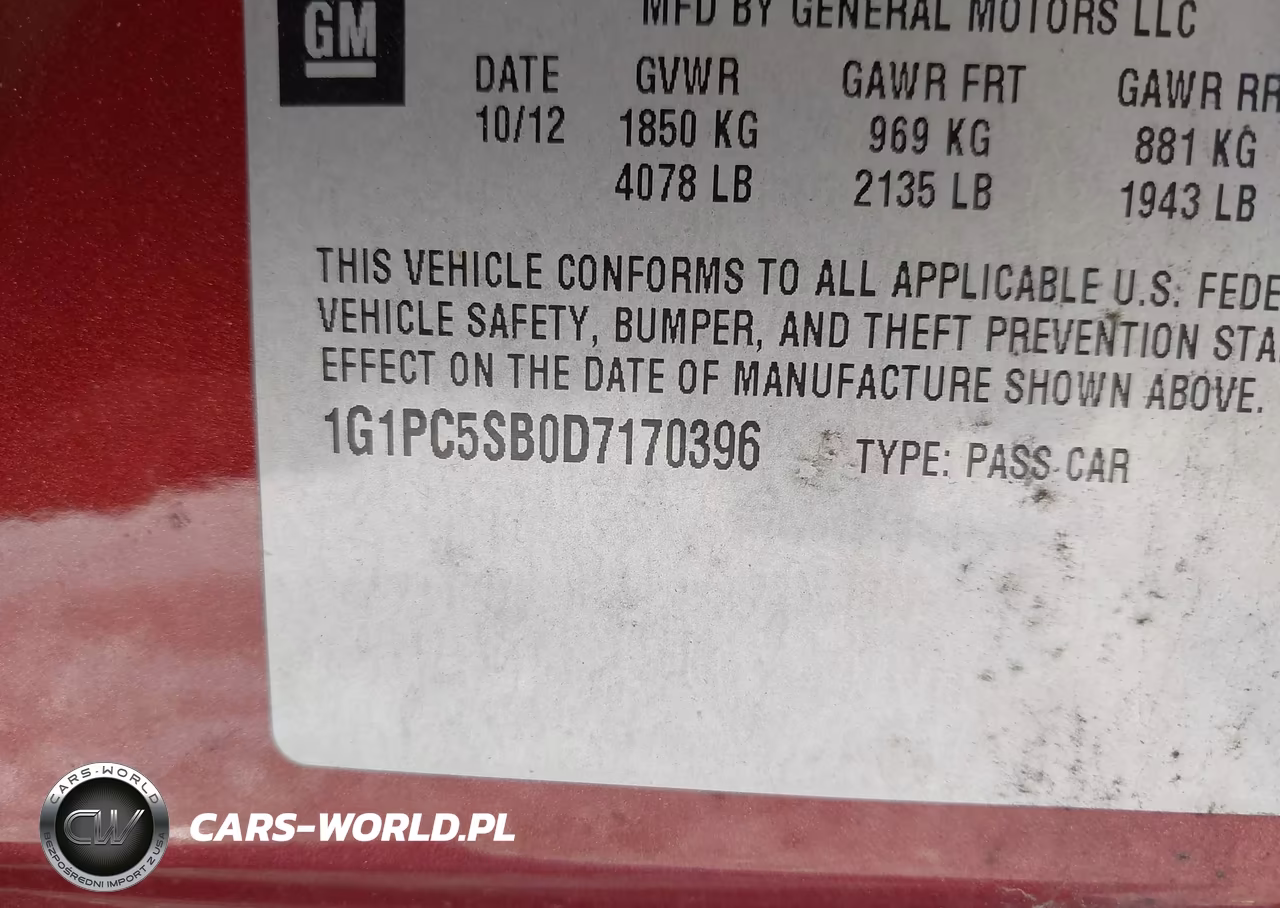 2013 Chevrolet Cruze 1Lt Auto VIN:1G1PC5SB0D7170396 - 9
