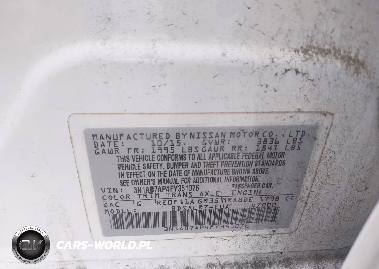 2015 Nissan Sentra Sr VIN:3N1AB7AP4FY351076 - 9