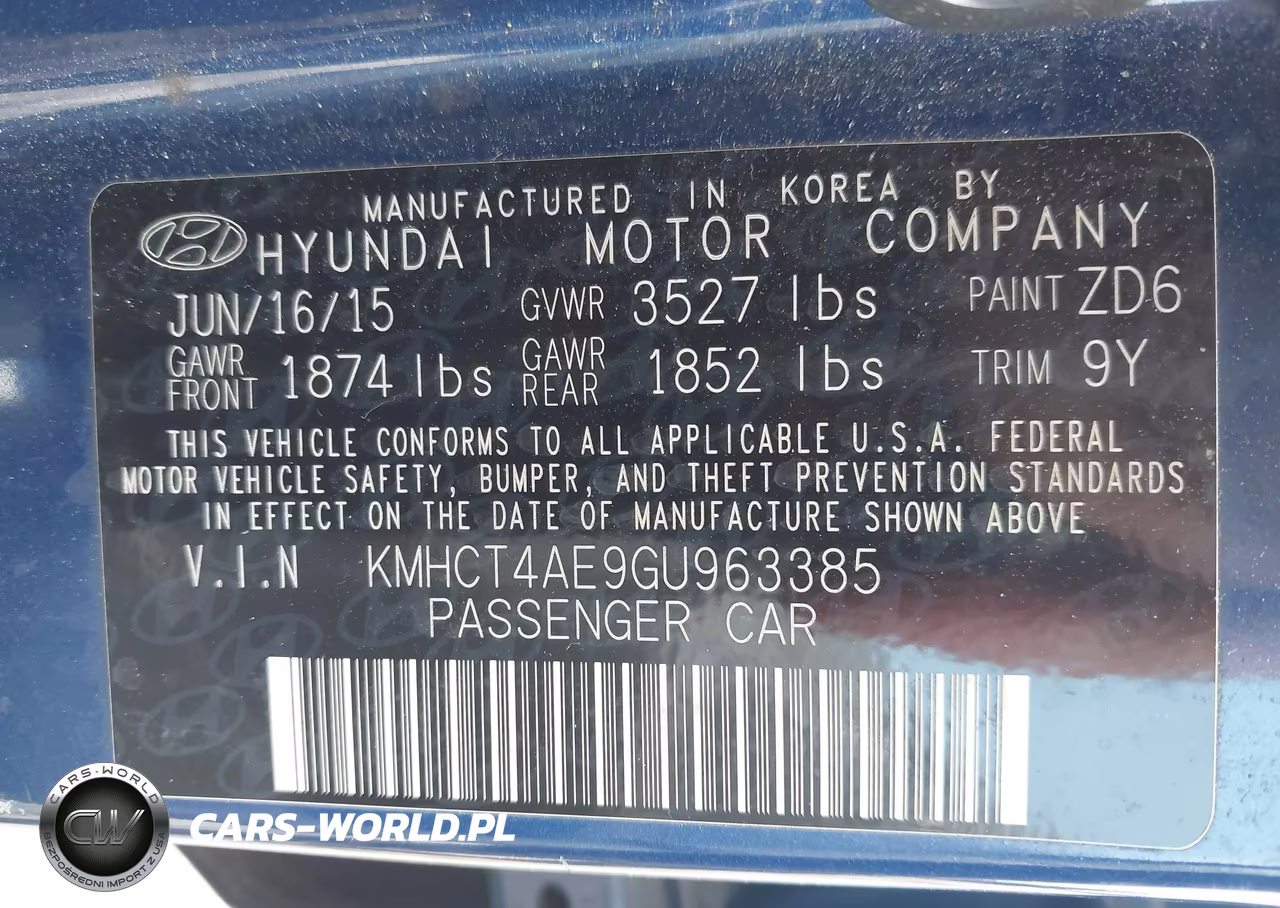 2016 Hyundai Accent Se VIN:KMHCT4AE9GU963385 - 9