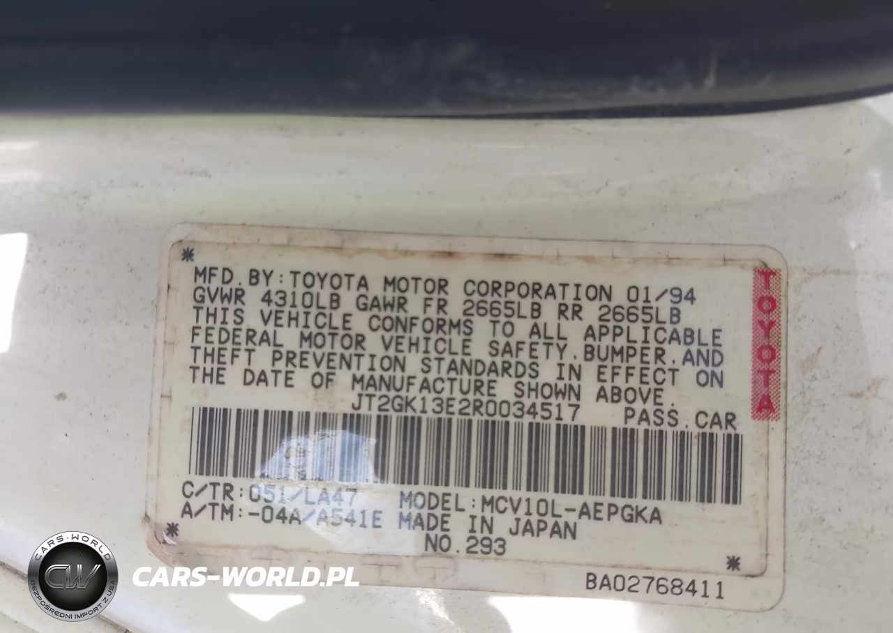 1994 Toyota Camry Xle VIN:JT2GK13E2R0034517 - 9