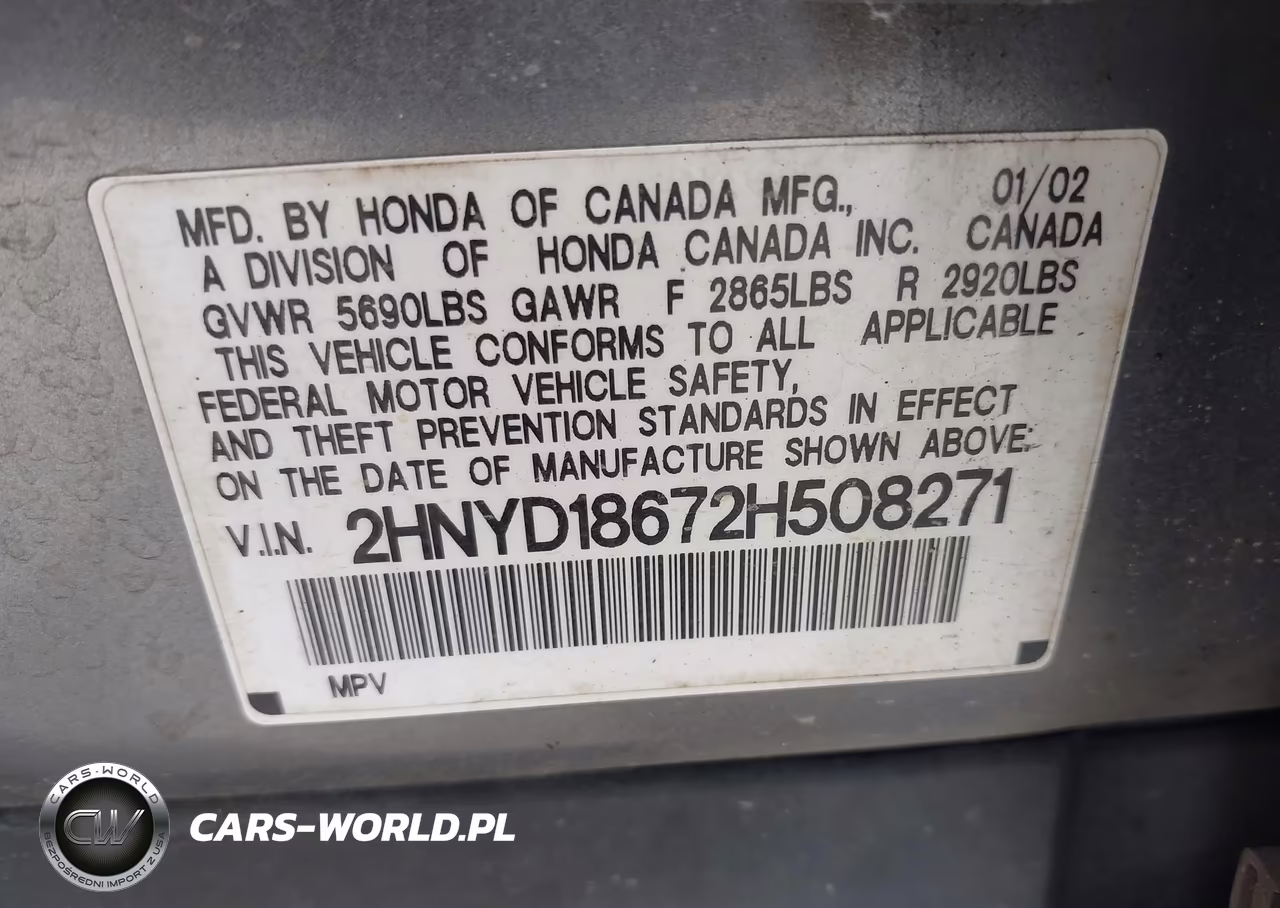 2002 Acura Mdx VIN:2HNYD18672H508271 - 9