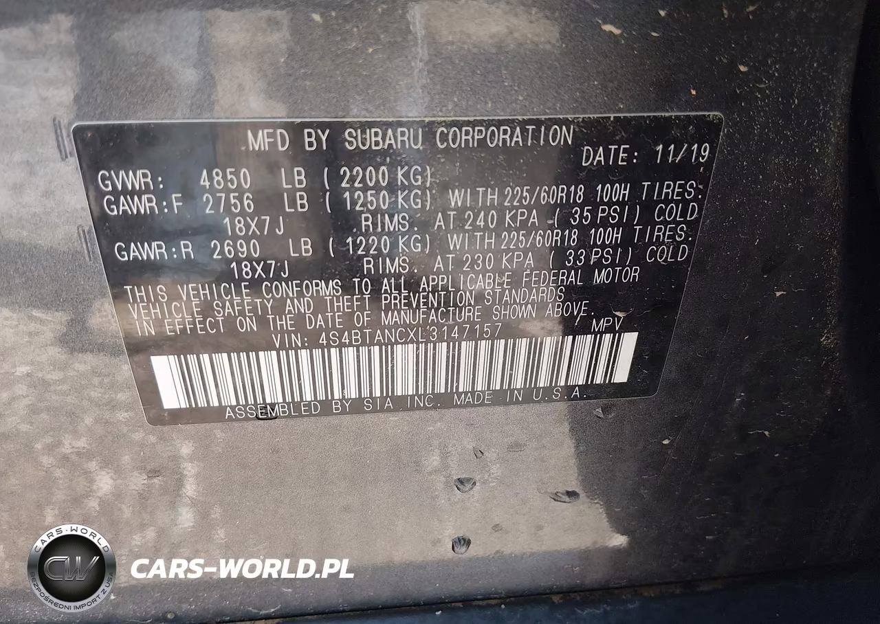 2020 Subaru Outback Limited VIN:4S4BTANCXL3147157 - 9