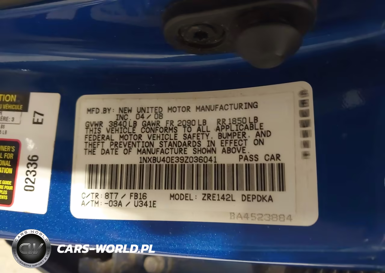 2009 Toyota Corolla Le VIN:1NXBU40E39Z036041 - 9