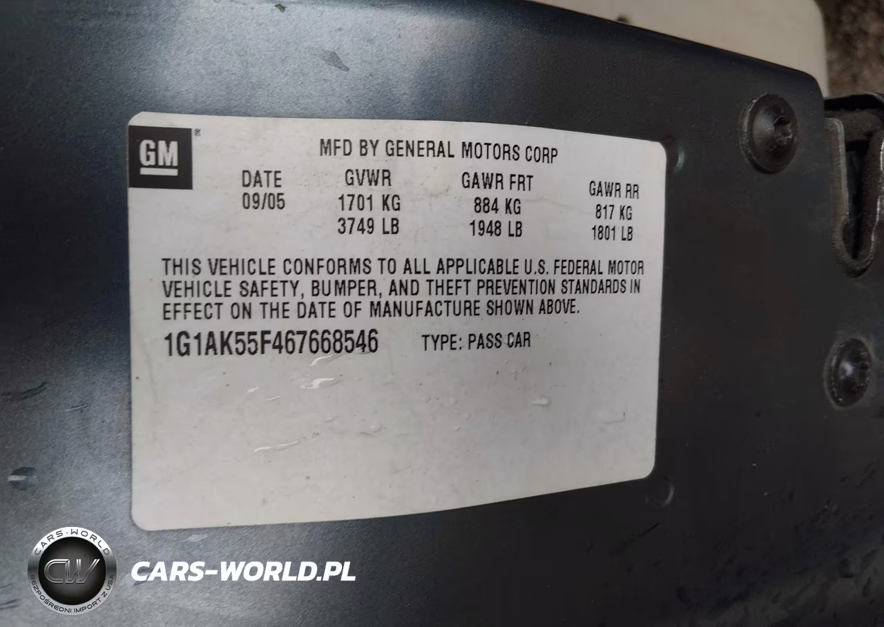 2006 Chevrolet Cobalt Ls VIN:1G1AK55F467668546 - 9