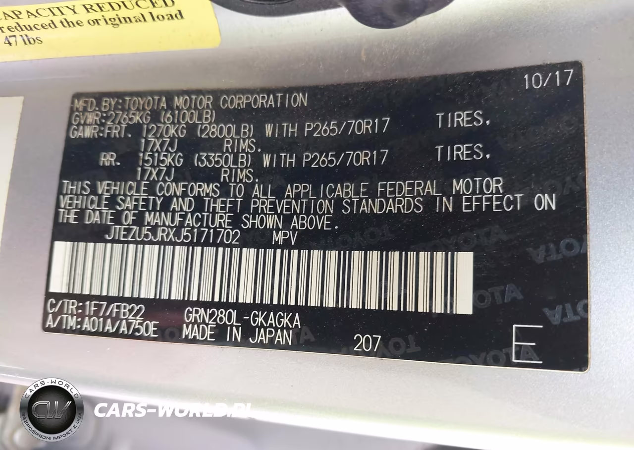 2018 Toyota 4Runner Sr5 VIN:JTEZU5JRXJ5171702 - 9