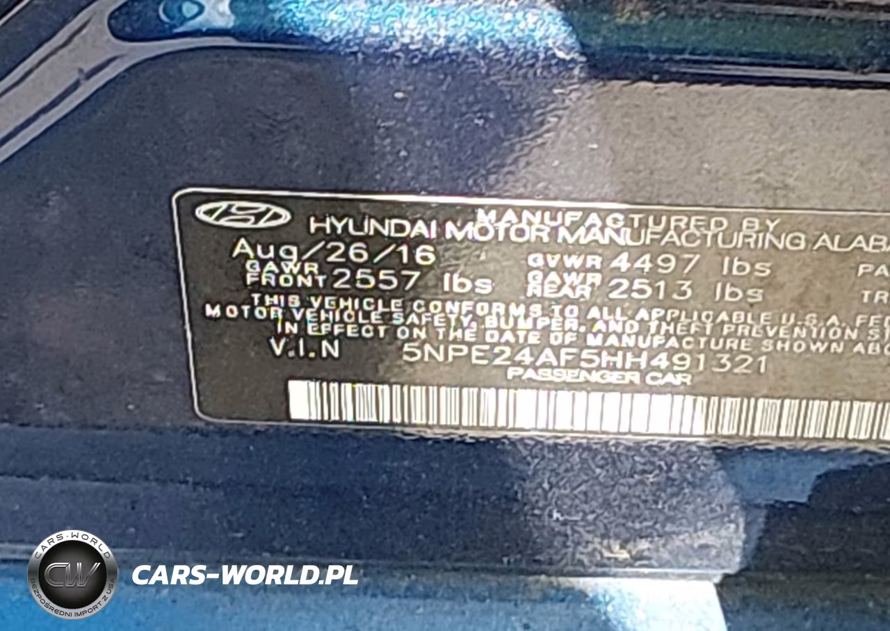 2017 Hyundai Sonata VIN:5NPE24AF5HH491321 - 9