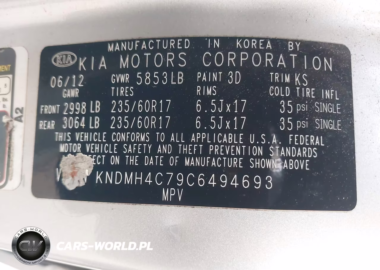 2012 Kia Sedona Ex VIN:KNDMH4C79C6494693 - 9
