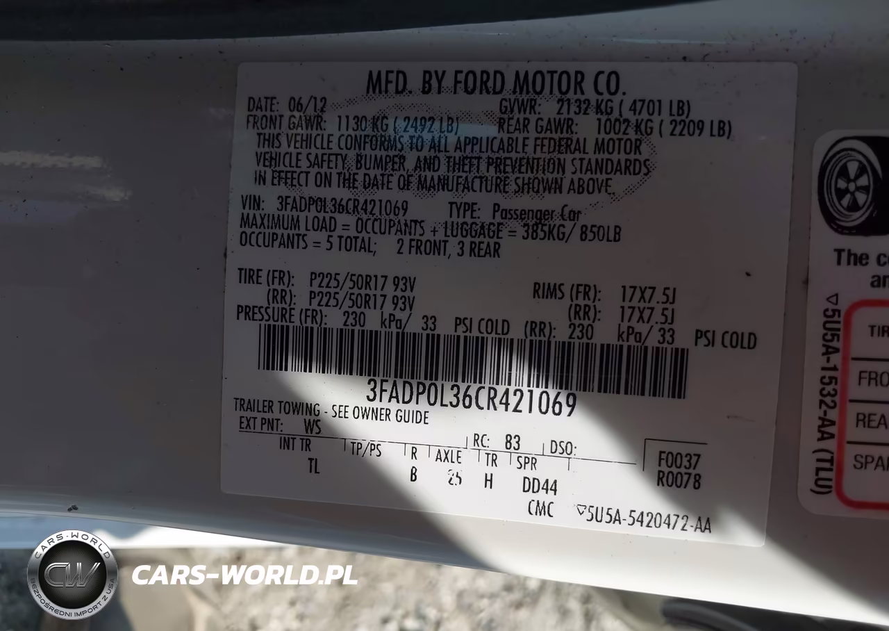 2012 Ford Fusion Hybrid VIN:3FADP0L36CR421069 - 9