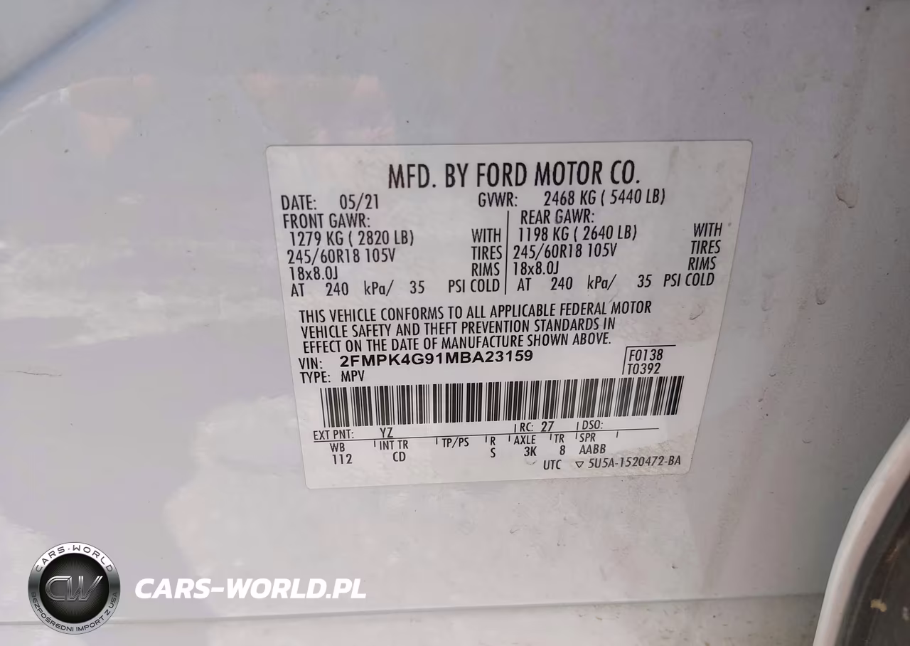 2021 Ford Edge Se VIN:2FMPK4G91MBA23159 - 9