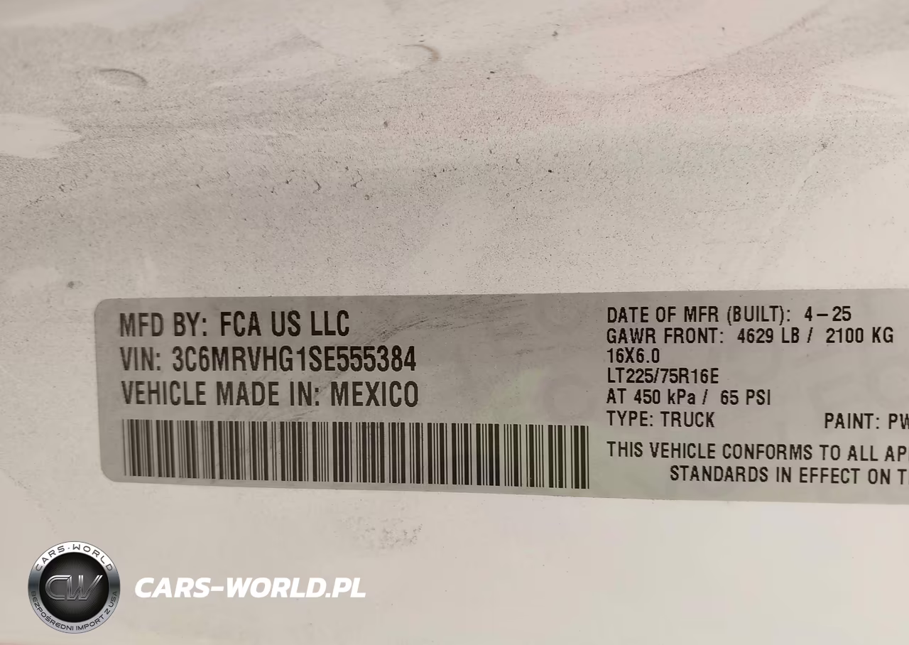 2025 Ram Promaster 3500 Slt+ High Roof 159 Wb VIN:3C6MRVHG1SE555384 - 9