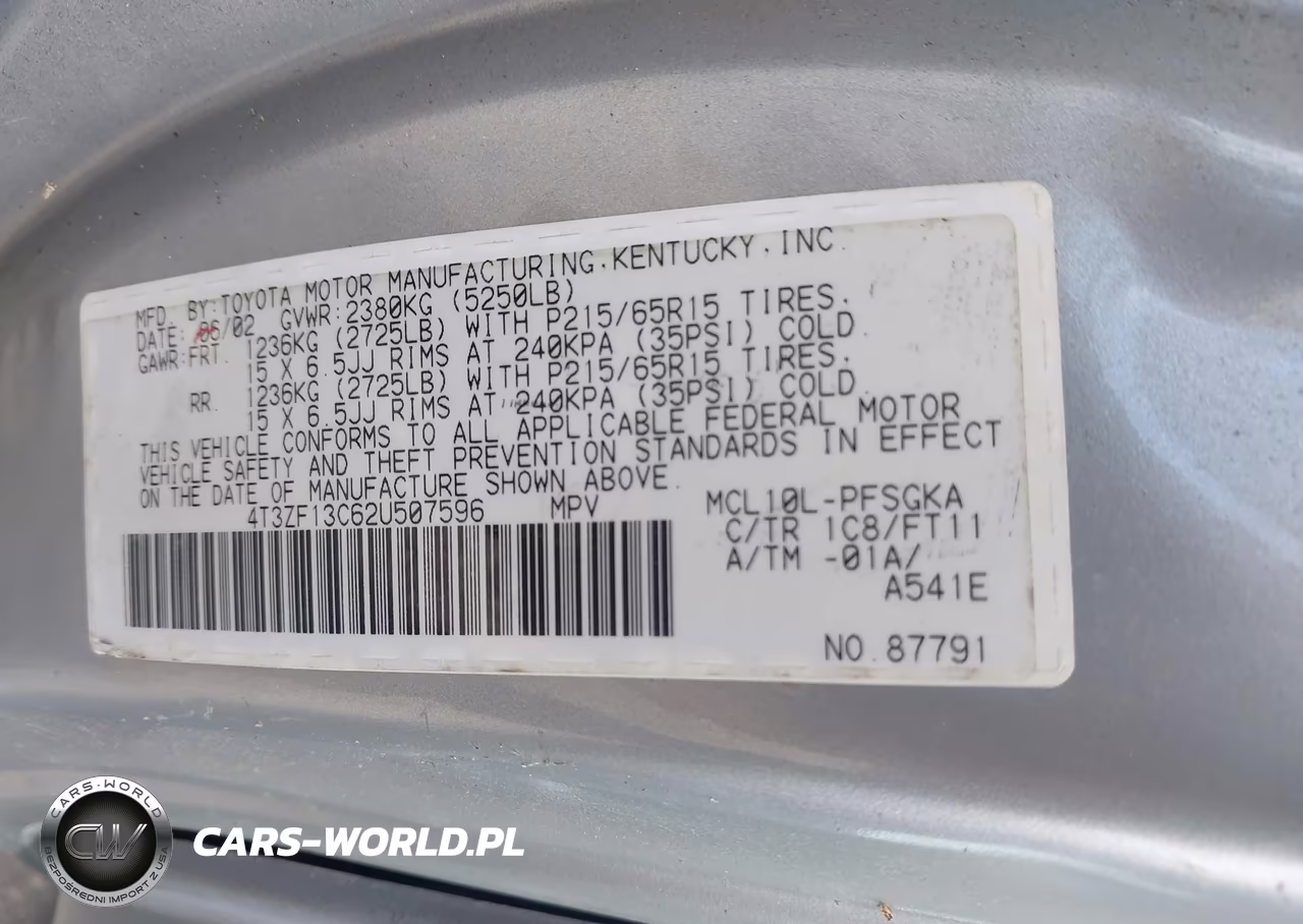 2002 Toyota Sienna Le VIN:4T3ZF13C62U507596 - 9