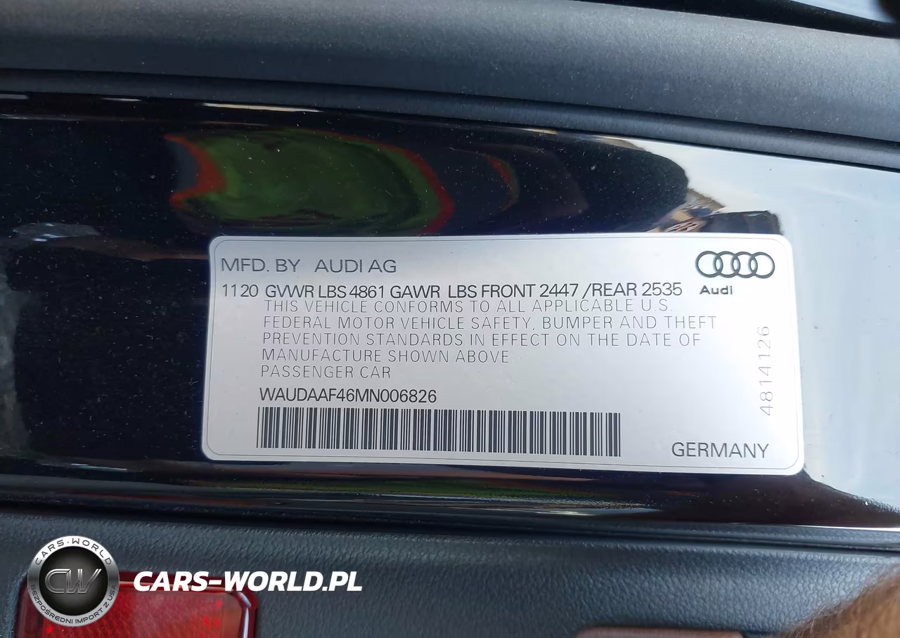 2021 Audi A4 Premium 45 Tfsi S Line Quattro S Tronic VIN:WAUDAAF46MN006826 - 9