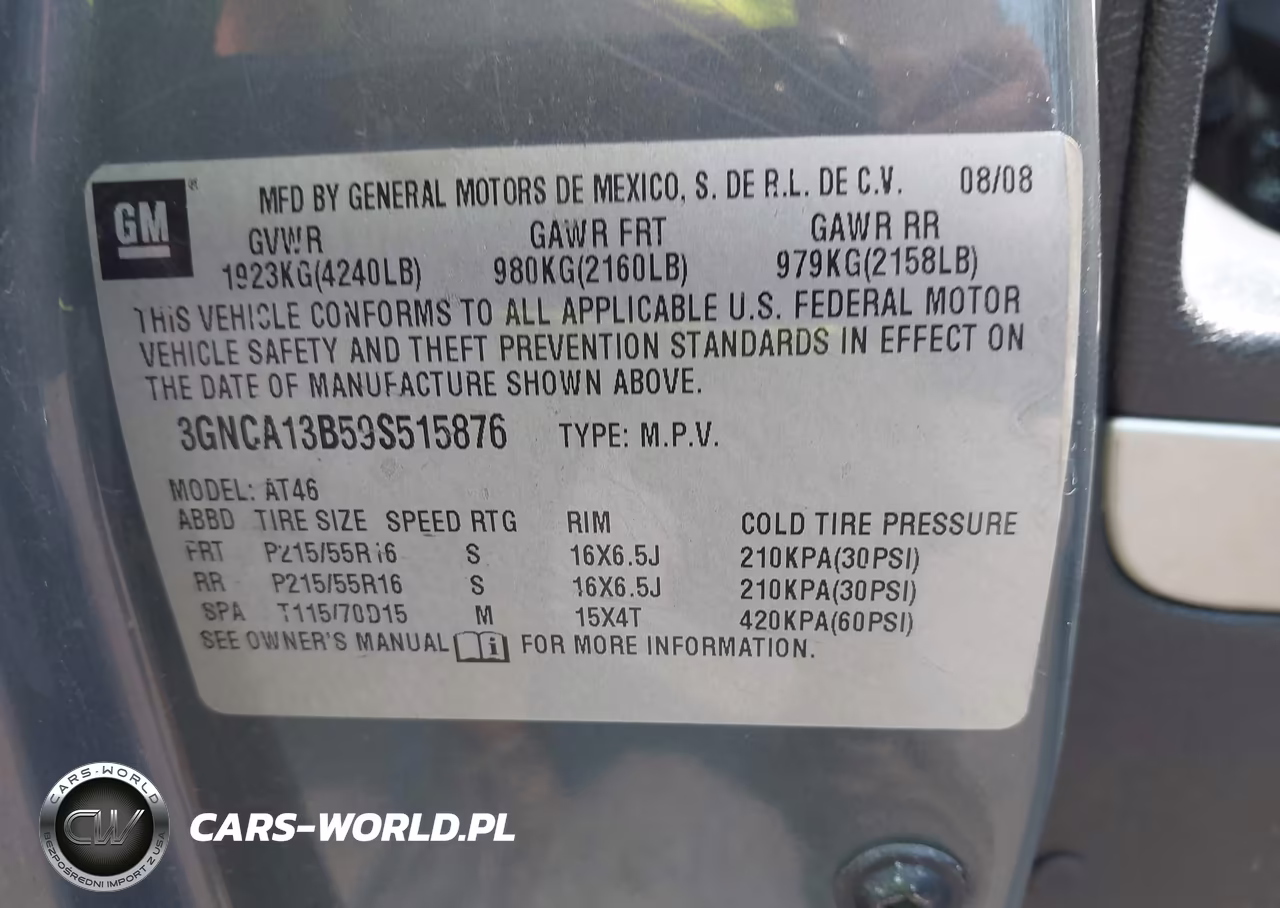 2009 Chevrolet Hhr Ls VIN:3GNCA13B59S515876 - 9