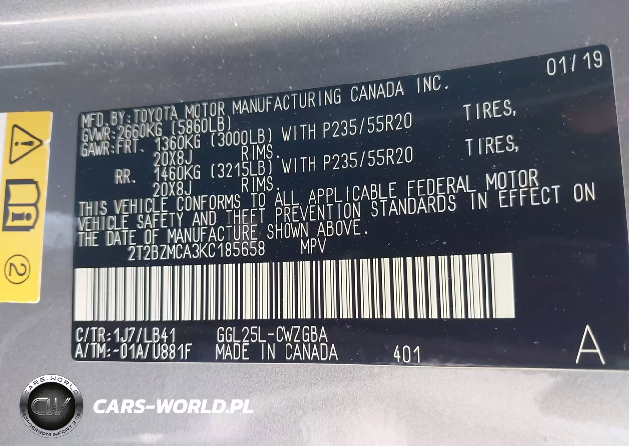 2019 Lexus Rx 350 VIN:2T2BZMCA3KC185658 - 9